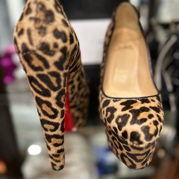 Christian Louboutin Leopard Print Platform Heels - Picture 2 of 4